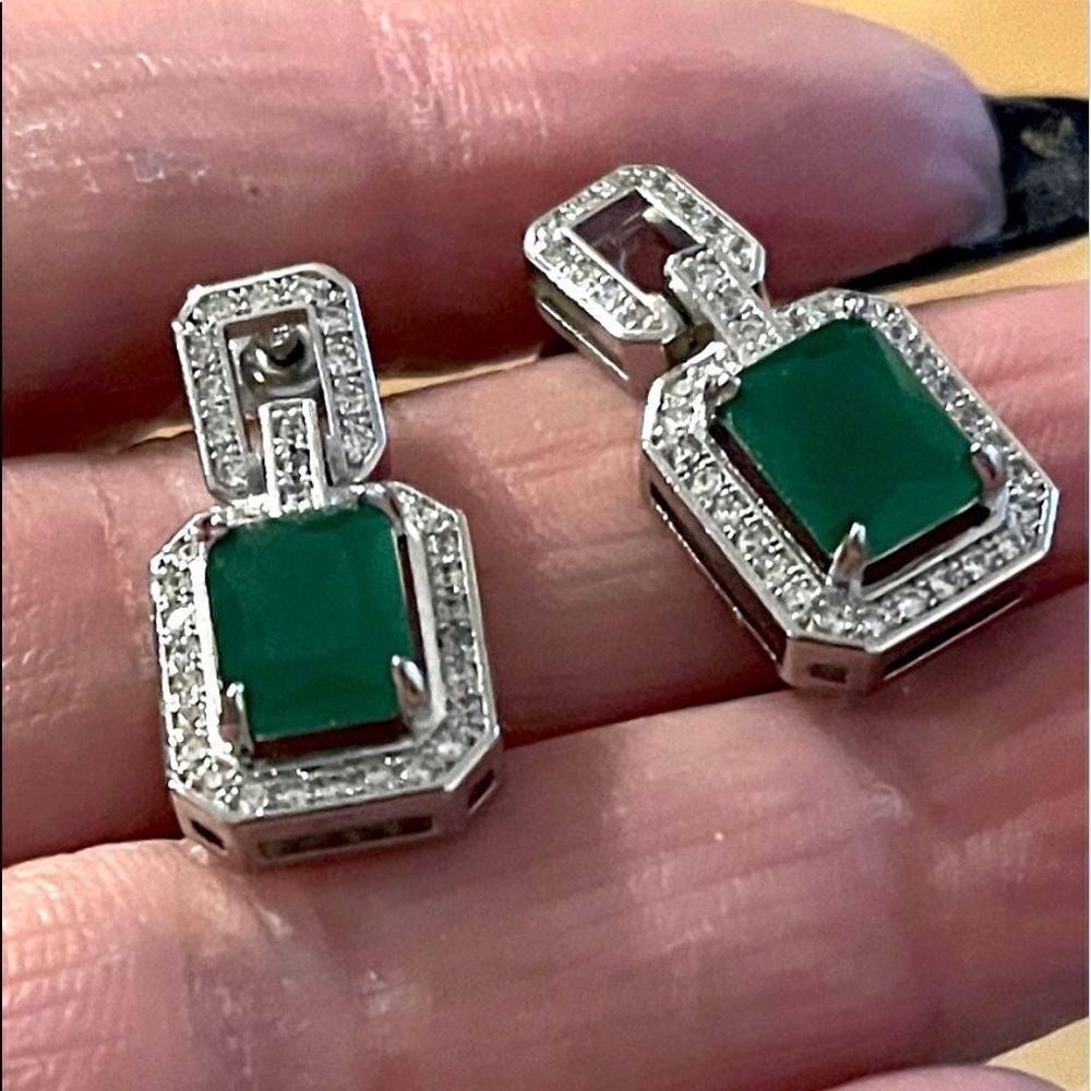 The Oz Drop 925 Emerald green estate inspired 925 silver - Picture 5 of 16